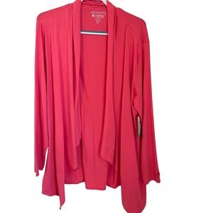 Coolibar Size XXL Coral Pink Sun Wrap Open Cardigan UPF 50+ Cotton Bamboo Blend